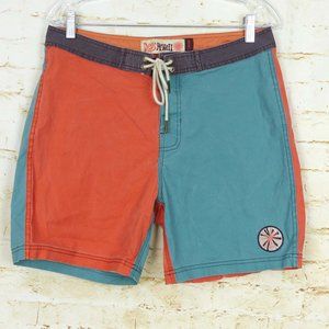 Deus Ex Machina Paul McNeil 99 Tears Board Shorts Multi Color Orange Blue Men 32